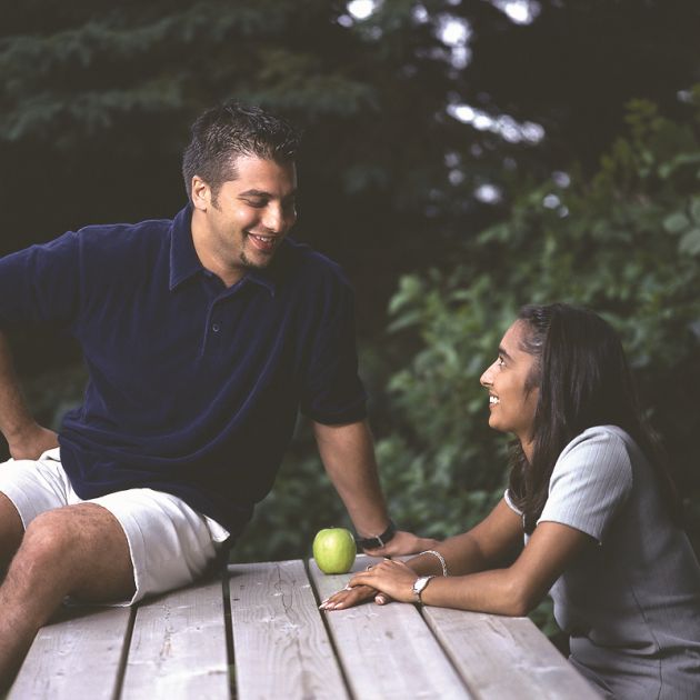 Parents talking at the table