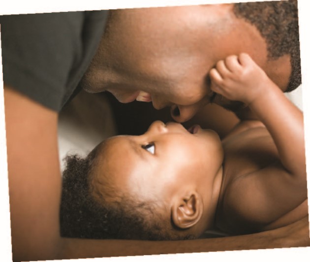 Dad and baby face-to-face