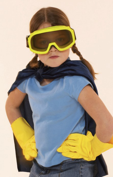 Girl dresses as a diy superhero