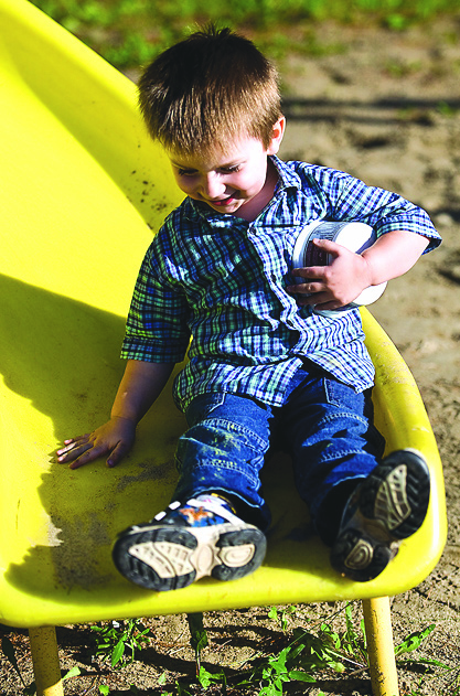 Boy on a slide