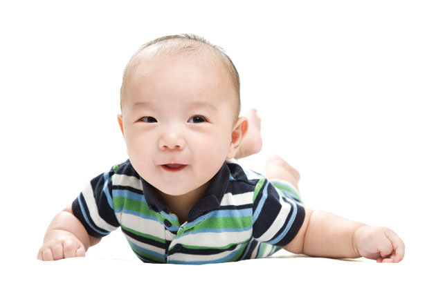 Baby crawling on his tummy