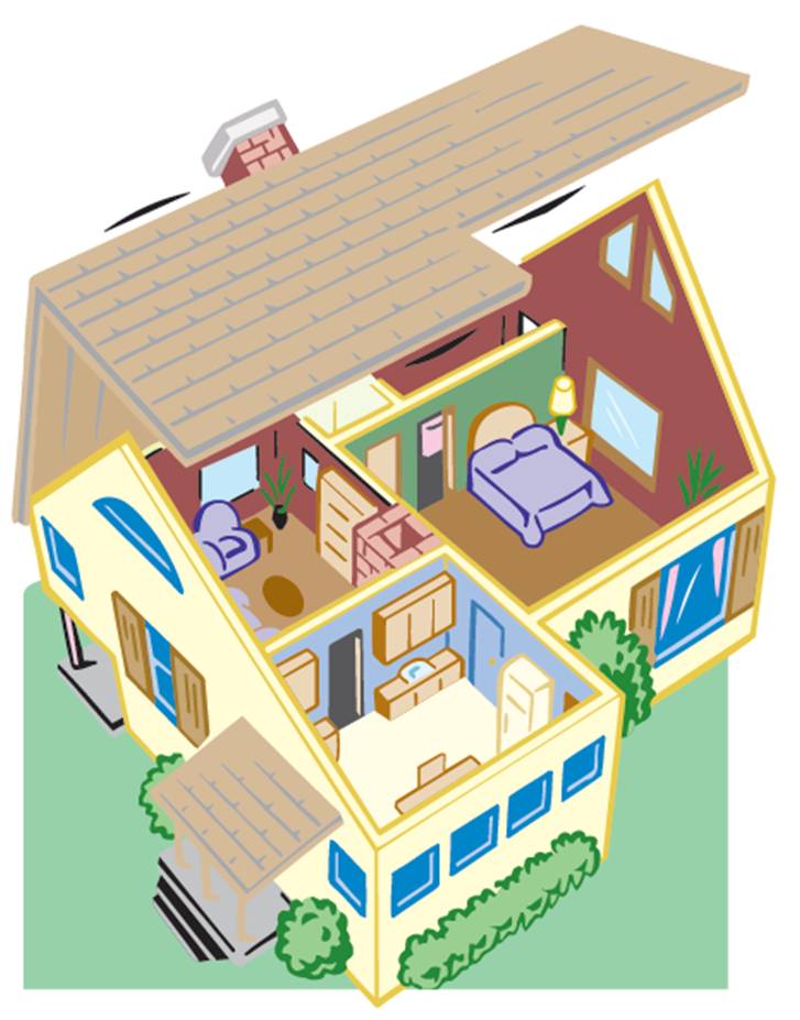 Cartoon of a house