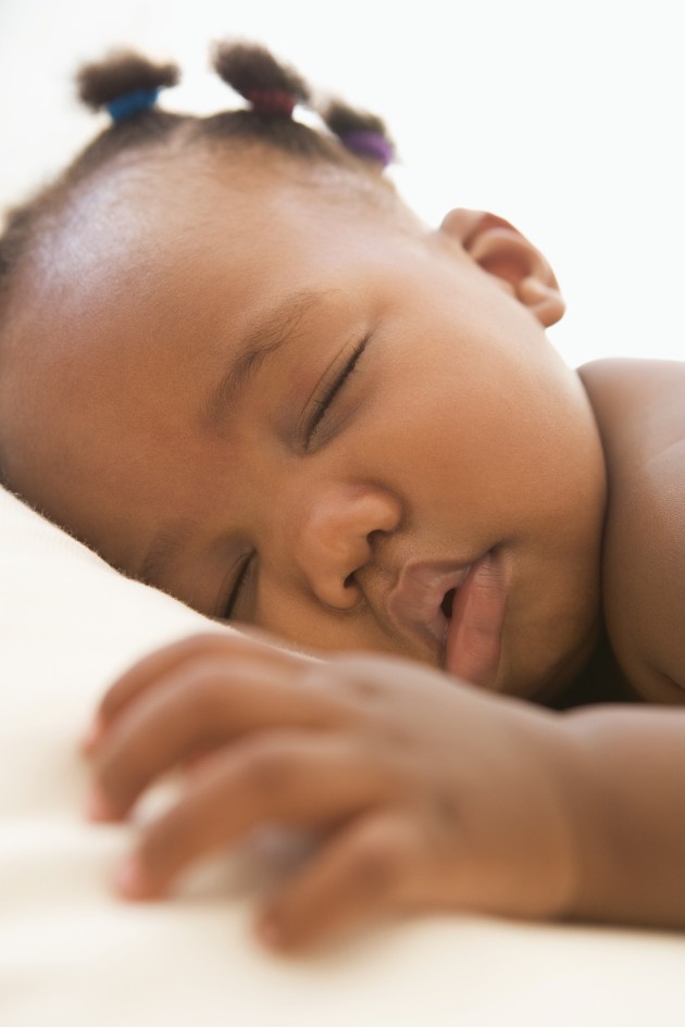 Baby sleeping close up